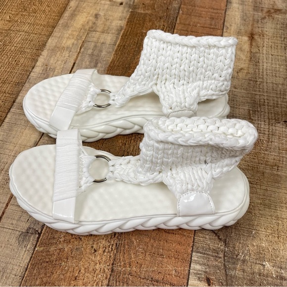 Women's 9.5 Woven Crochet Ankle Boho Island Platform Sandal Vacation Summer - Picture 10 of 10